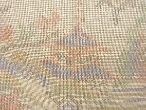 アンティーク 屋敷に草花模様織り出し本場大島紬着物